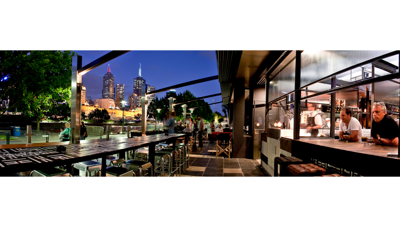 Nightime terrace landscape