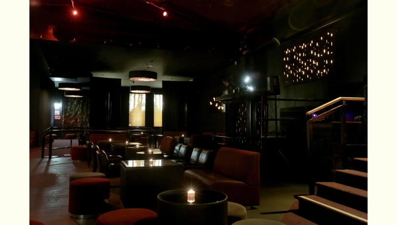 Dj booth and floor seating