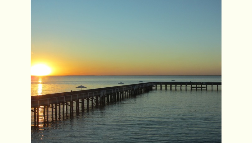 The baths view at dusk